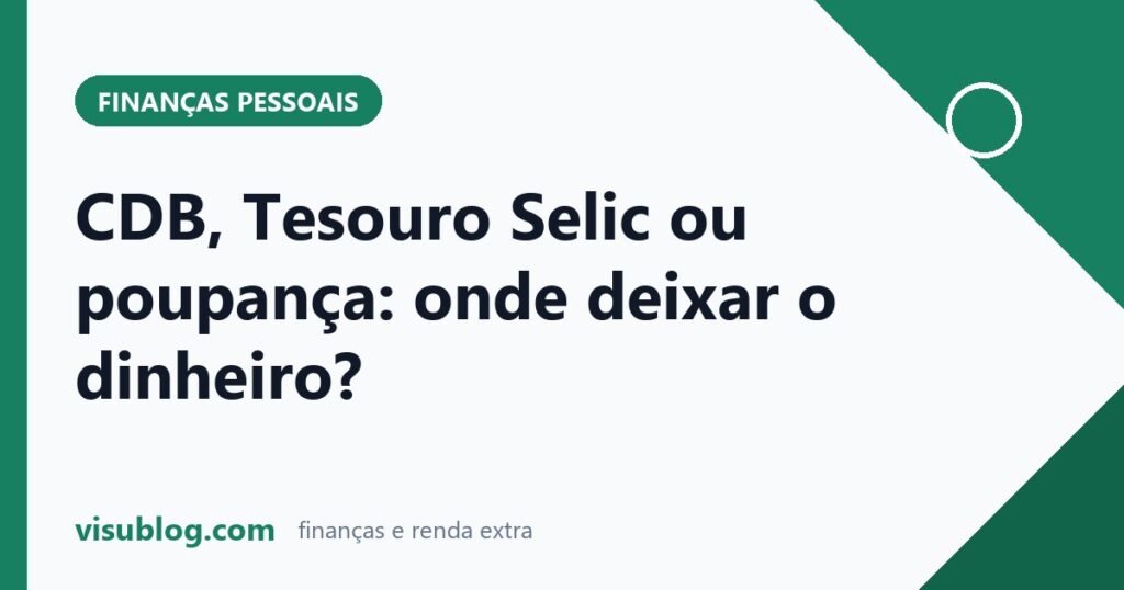 Ilustração do artigo sobre Tesouro Selic ou poupança: CDB, Tesouro Selic ou poupança: qual escolher?