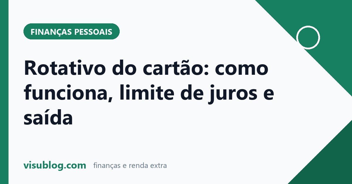 Ilustração do artigo sobre juros do rotativo: Juros do rotativo do cartão: teto de 100% e como sair