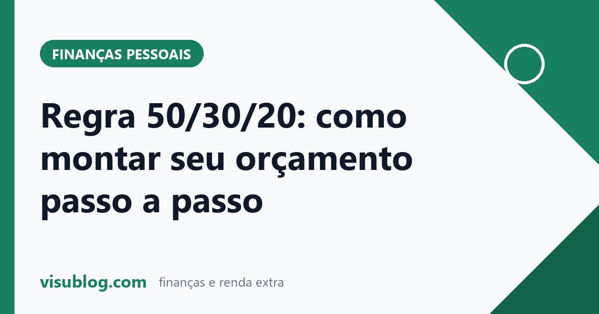 Ilustração do artigo sobre regra 50/30/20: Regra 50/30/20: como montar seu orçamento passo a passo