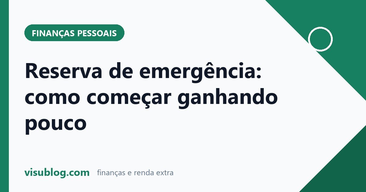 Ilustração do artigo sobre reserva de emergência: Reserva de emergência ganhando pouco: como começar